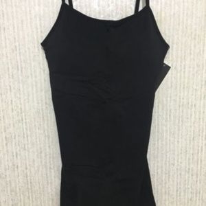 Tank Top Cami X Small XS Deep Black with Bra Cups